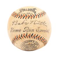 A 1930s Babe Ruth and Lou Gehrig Signed Babe Ruth Home Run Special Spalding Baseball (JSA Letter)