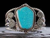 Silver Twisted Wire Cuff Bracelet, with Turquoise