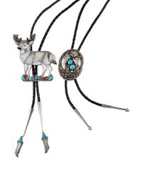 Zuni Silver Buck AND Navajo Bolo Tie