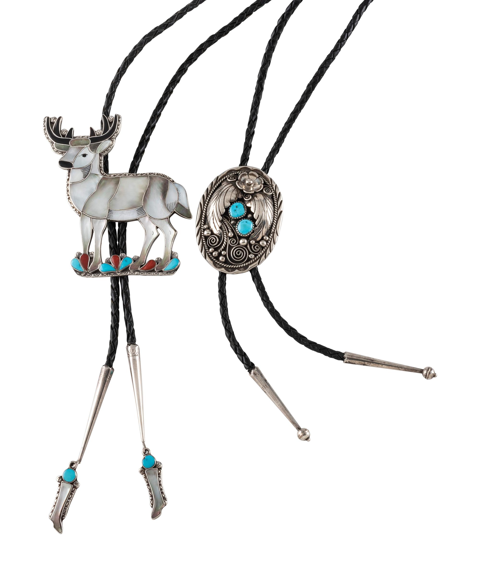 Zuni Silver Buck AND Navajo Bolo Tie