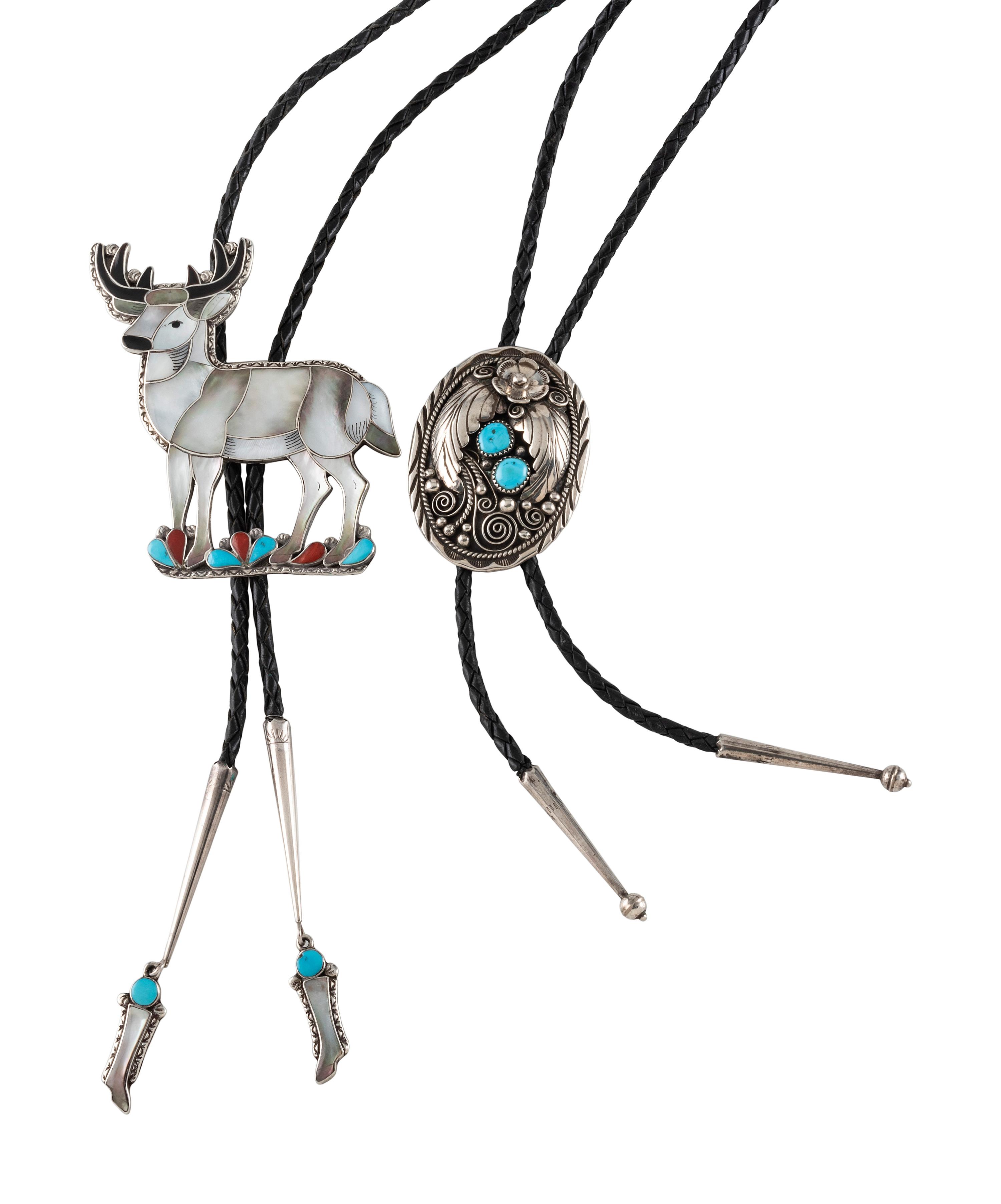 Zuni Silver Buck AND Navajo Bolo Tie