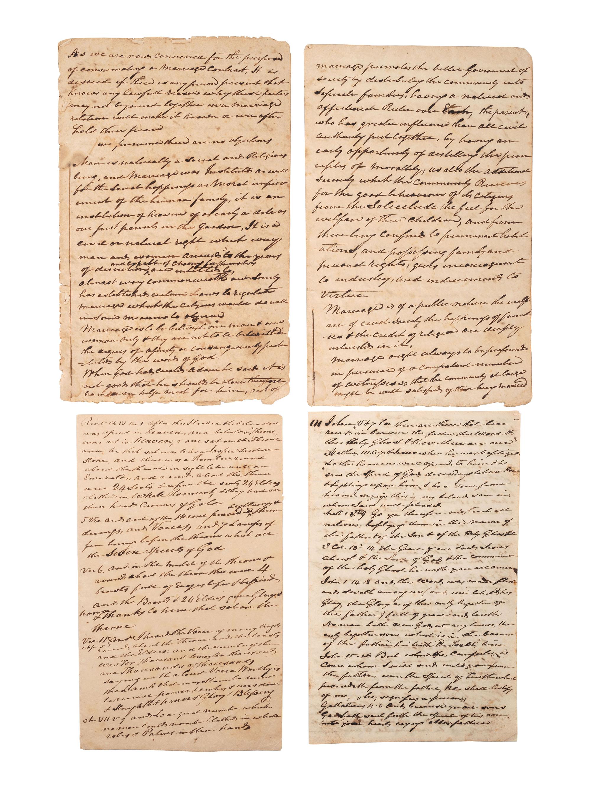 [RELIGION]. Manuscript sermons by the Rev. William Gaston Rosborough (ca 1763-1810).