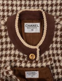 Chanel Two-Piece Houndstooth Skirt Suit, 1990s