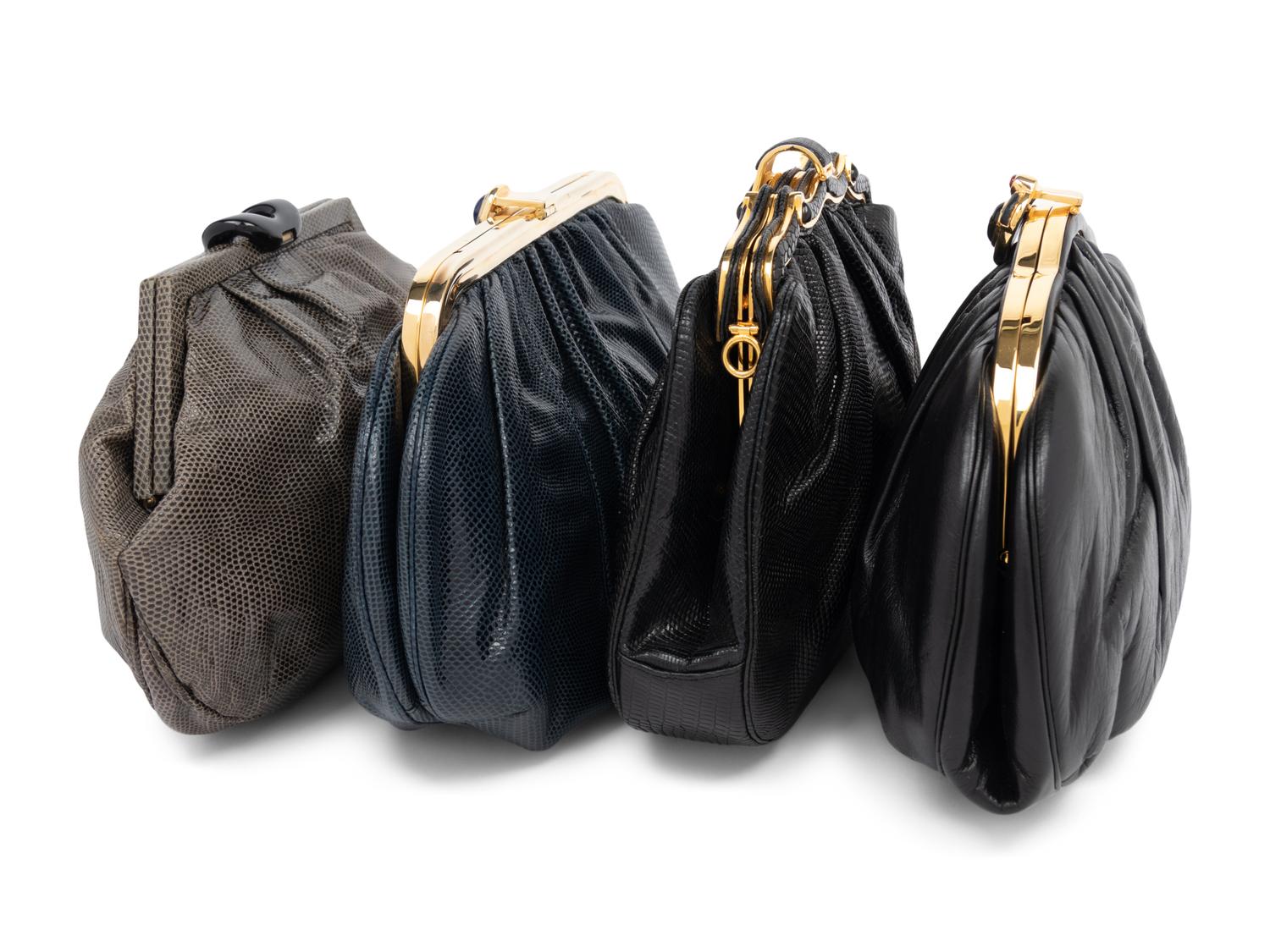 Four Designer Clutches: Three Judith Leiber, One Bottega Veneta