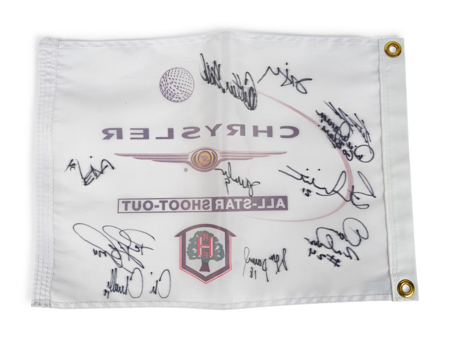 A 2002 Chrysler All-Star Golf Shootout Signed Autograph Golf Flag Including Multiple Chicago Sports Legends (Beckett Authentication Services BAS Certified),,