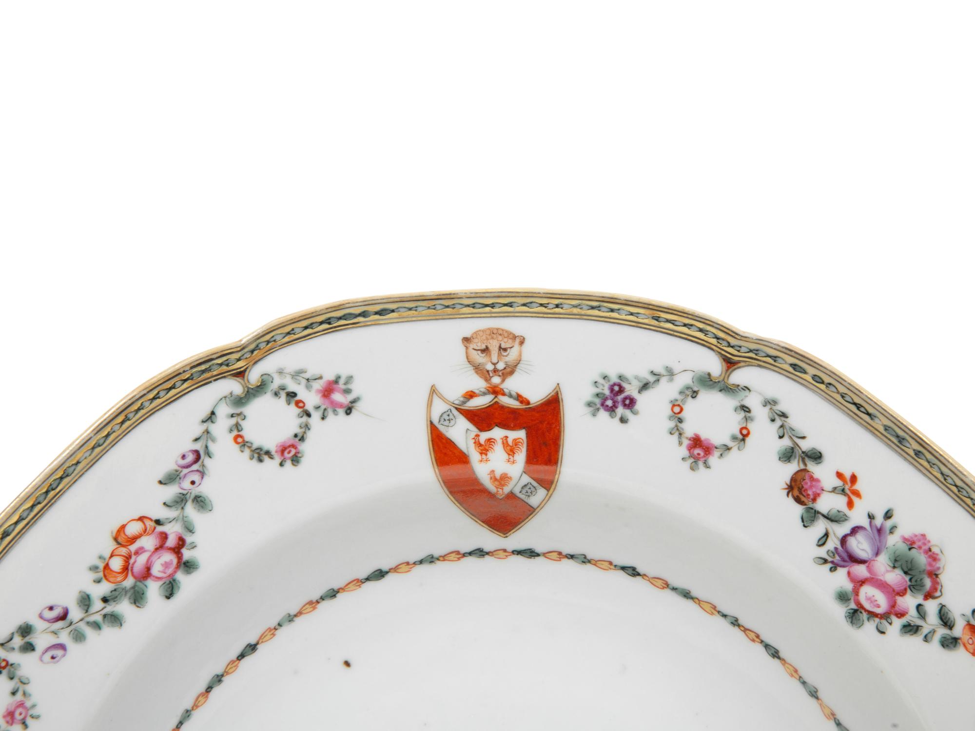 Eleven Chinese Export Porcelain Armorial Plates