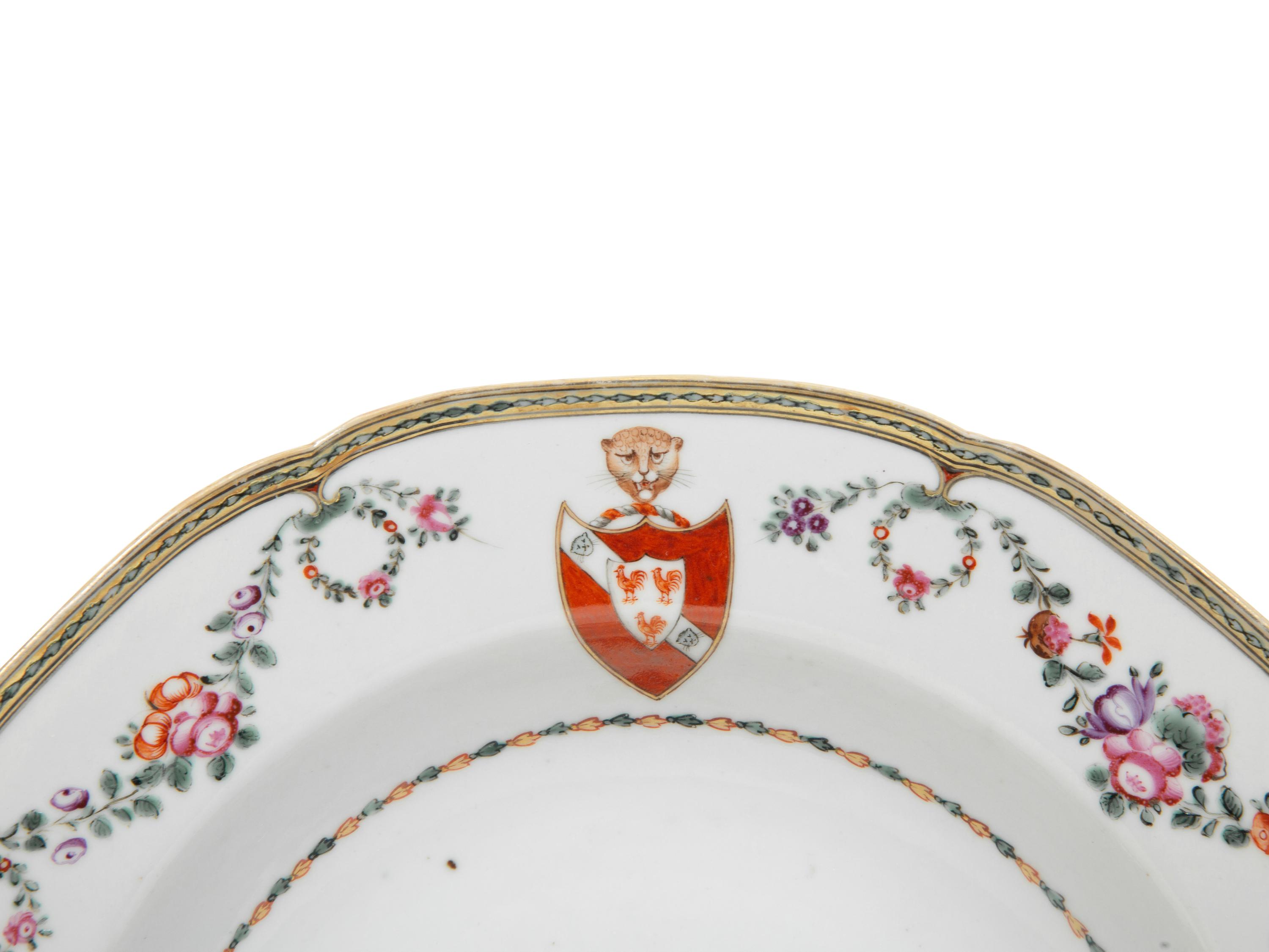 Eleven Chinese Export Porcelain Armorial Plates