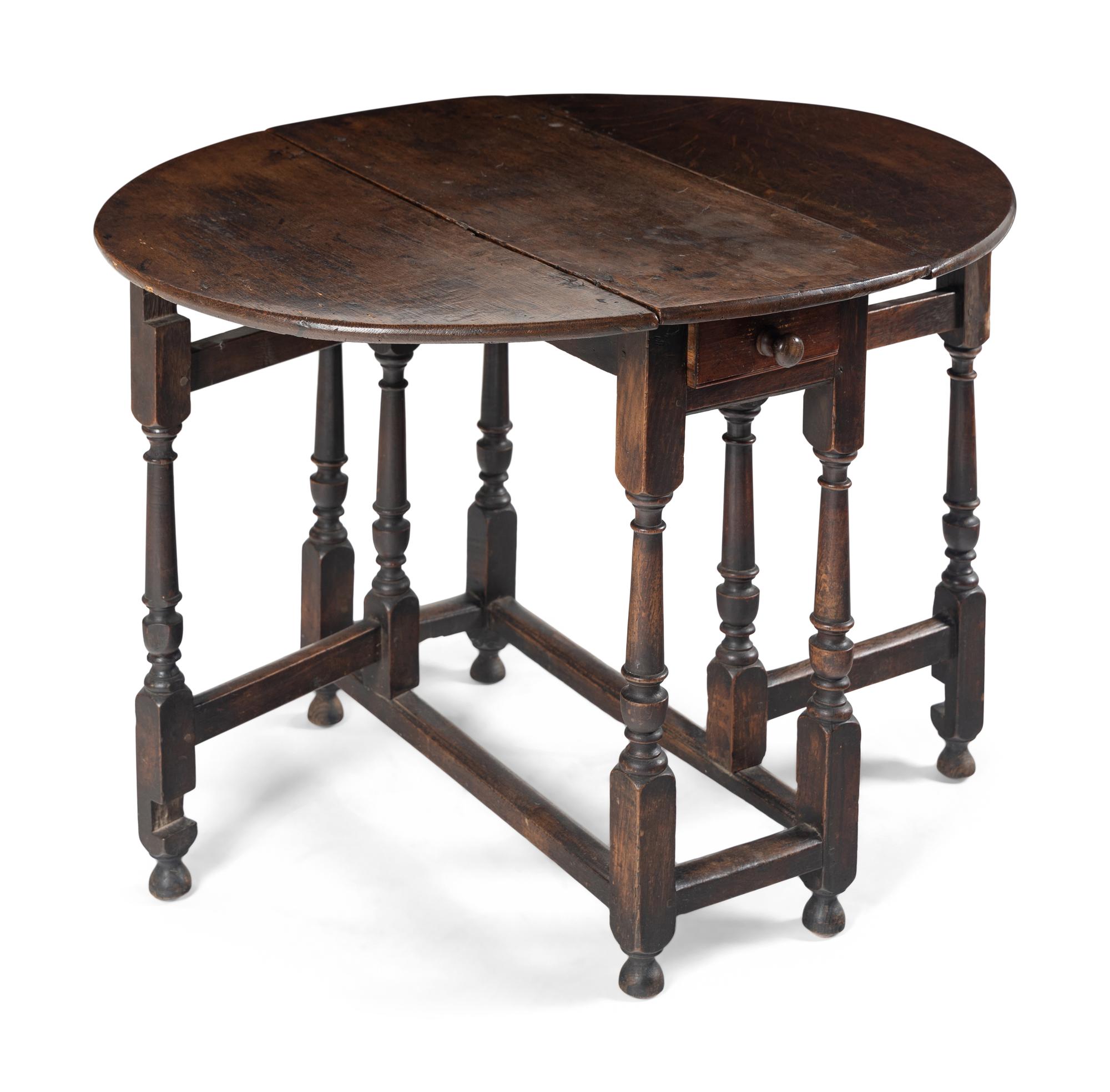 A William and Mary Oak Gate-Leg Table