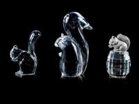 Two Glass Squirrel Figures