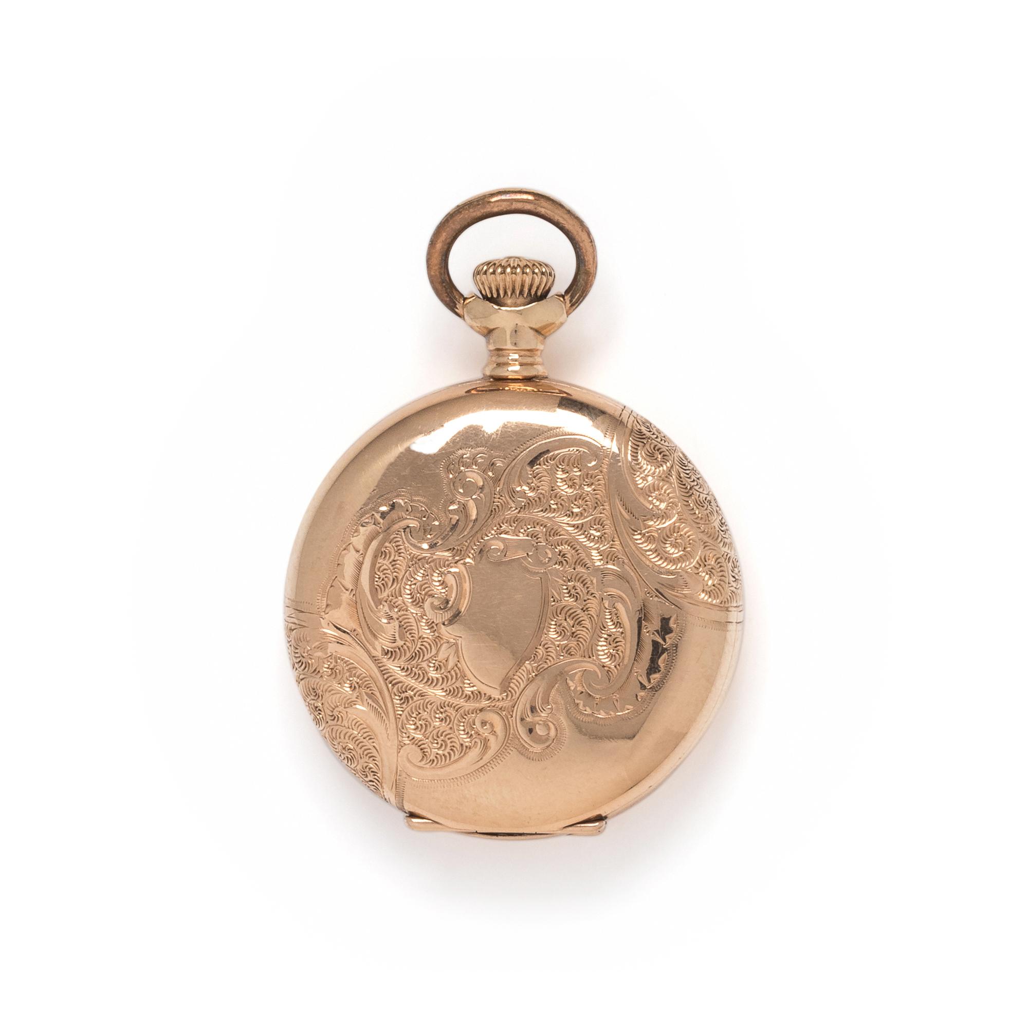 ELGIN, 14K YELLOW GOLD HUNTER CASE POCKET WATCH