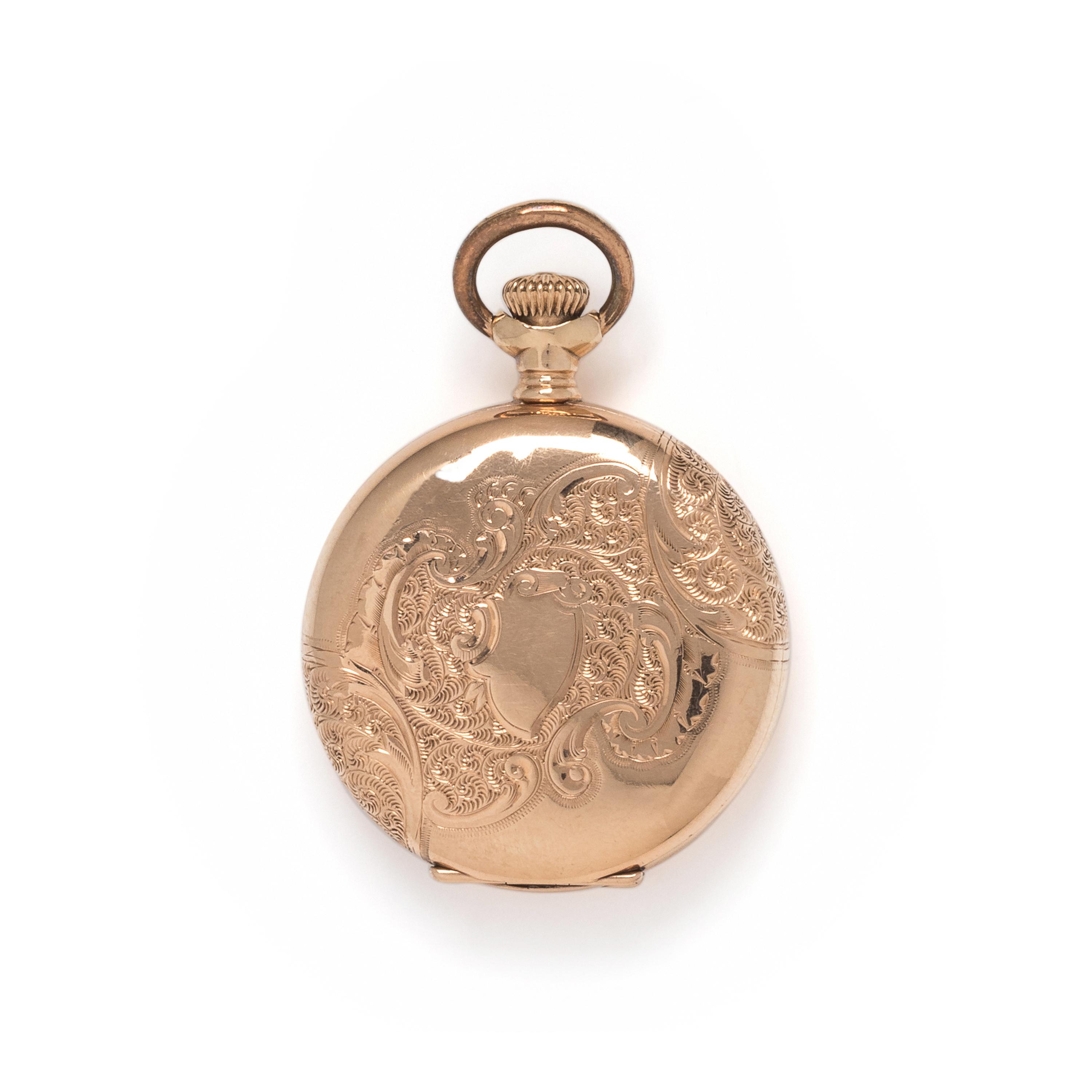 ELGIN, 14K YELLOW GOLD HUNTER CASE POCKET WATCH