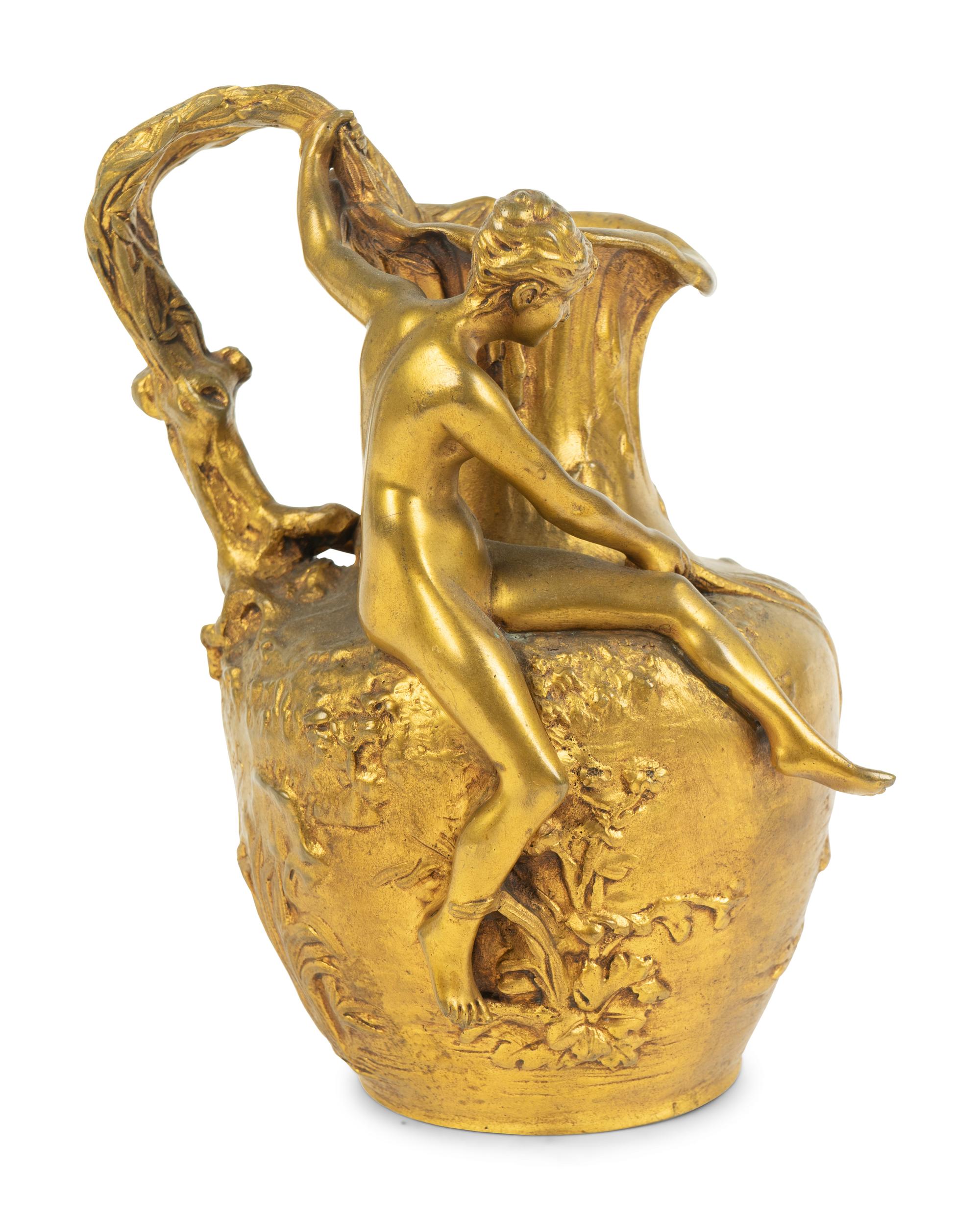 A French Gilt Bronze Pitcher by Alexandre Vibert — 19TH CENTURY
