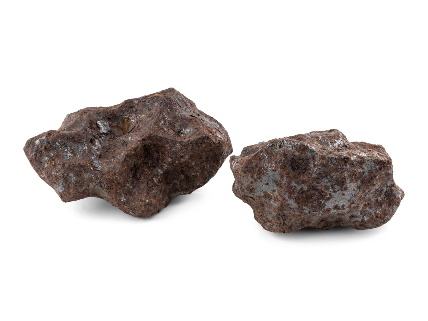 Two Large Octahedrite Meteorite Fragments