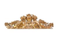 A Continental Carved Giltwood Overdoor Panel