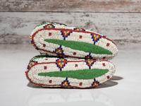 Sioux Fully Beaded Hide Moccasins