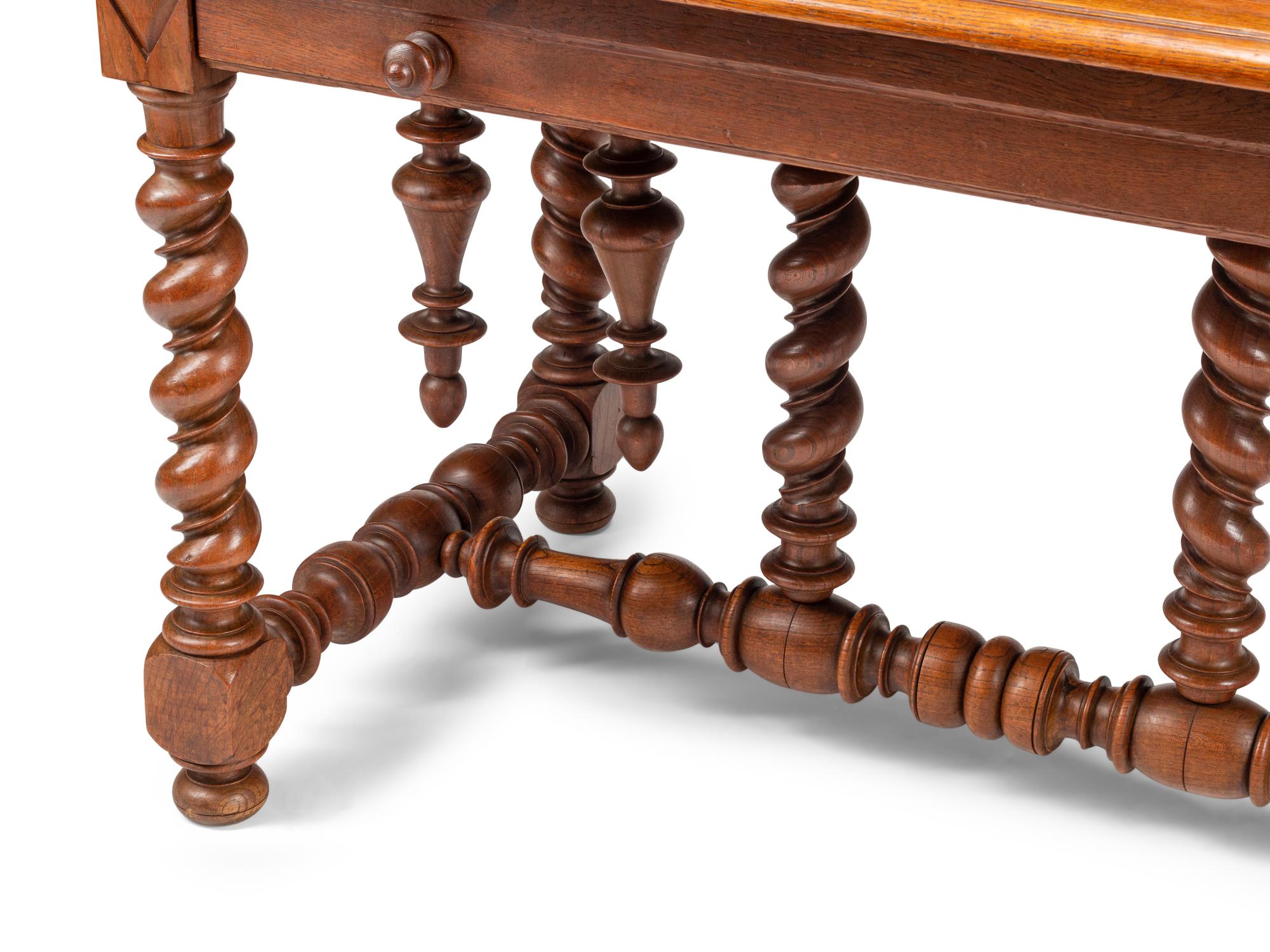 A French Provincial Oak Library Table