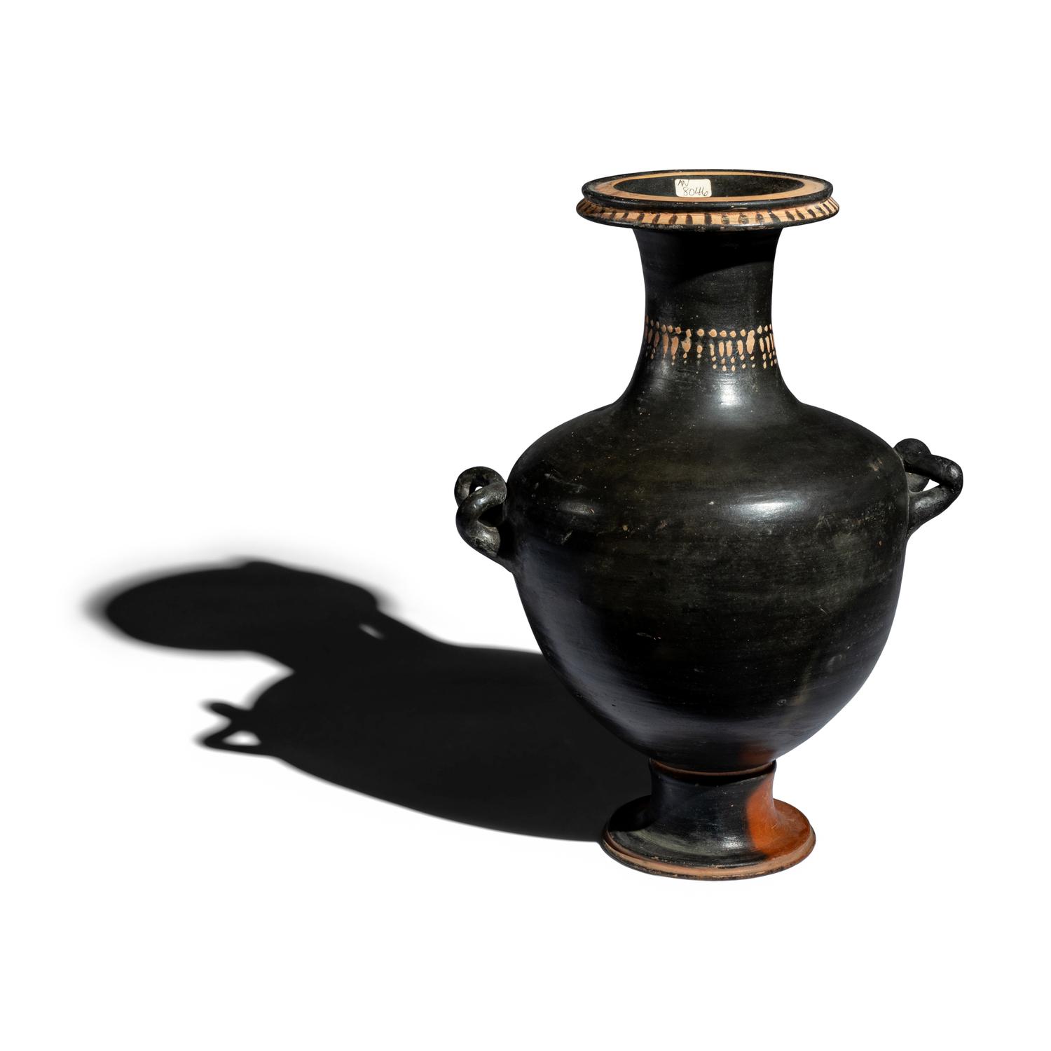 An Apulian Black-Glazed Hydria