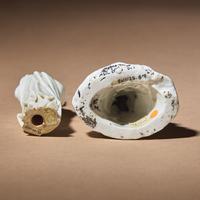 Two Small Chinese Blanc-de-Chine Porcelain Figures, Qing Dynasty — 清 德化白瓷羅漢坐像及達摩立像