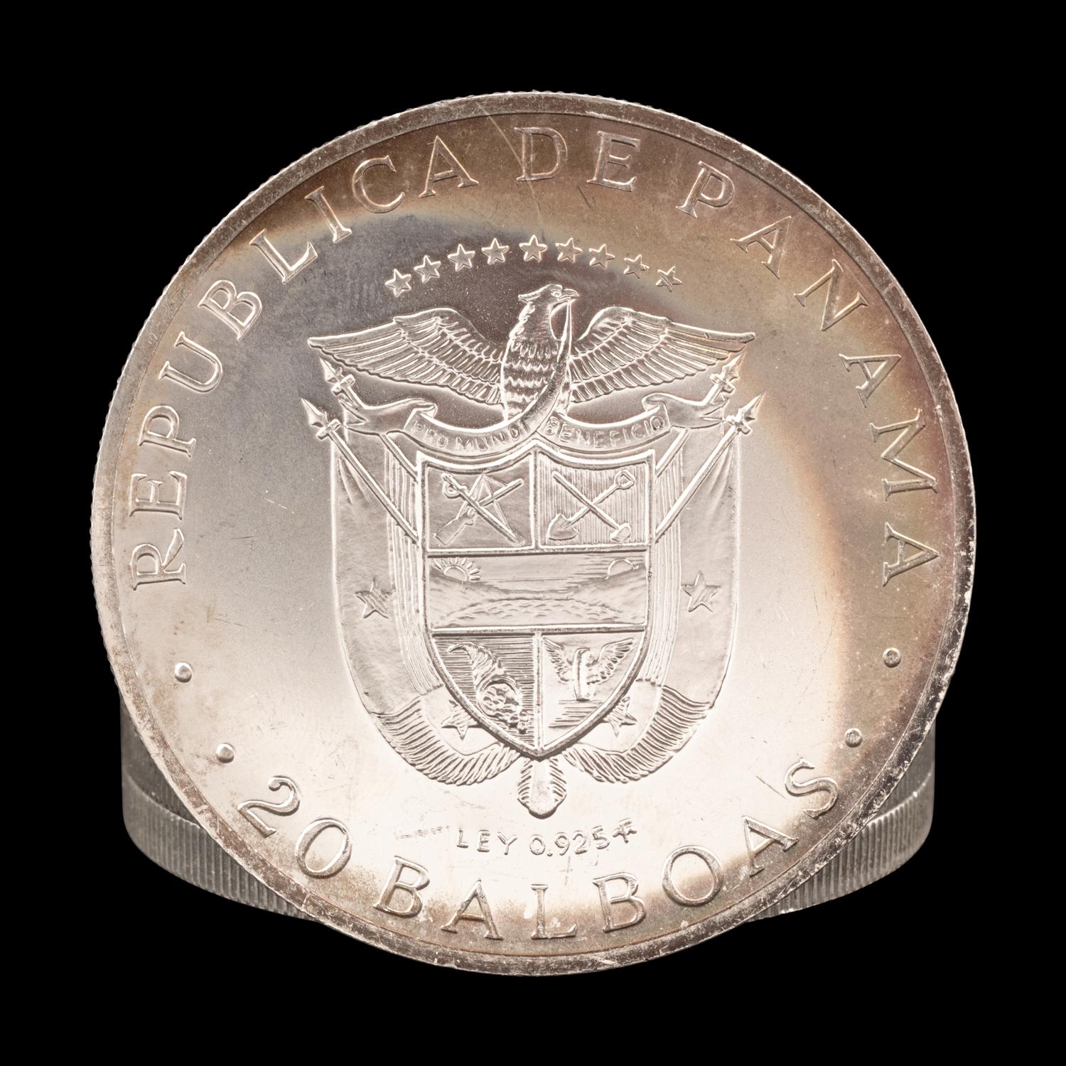 [PANAMA] Seven 1971 150th Anniversary of Independence Commemorative 20 Balboa Silver Coins