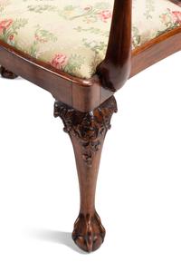 A Set of Fourteen George III Style Carved Mahogany Dining Chairs