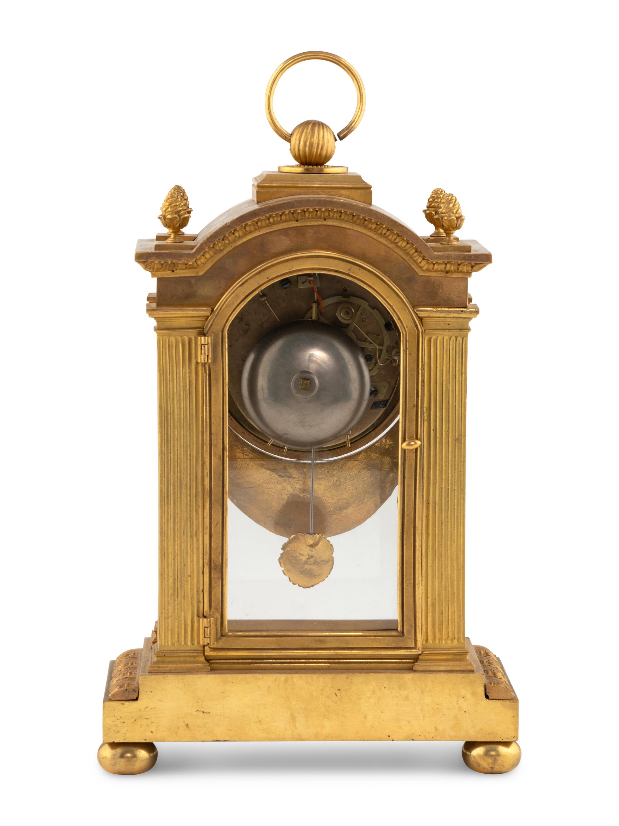 A Louis XVI Gilt Bronze Mantel Clock