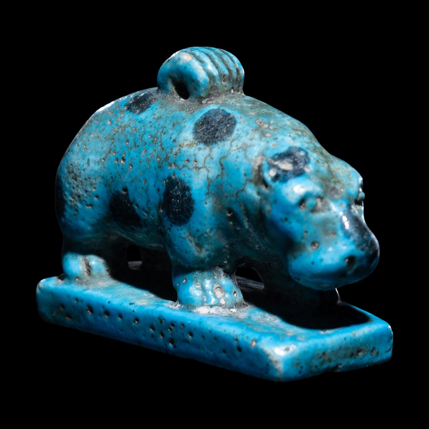 An Egyptian Faience Hippopotamus