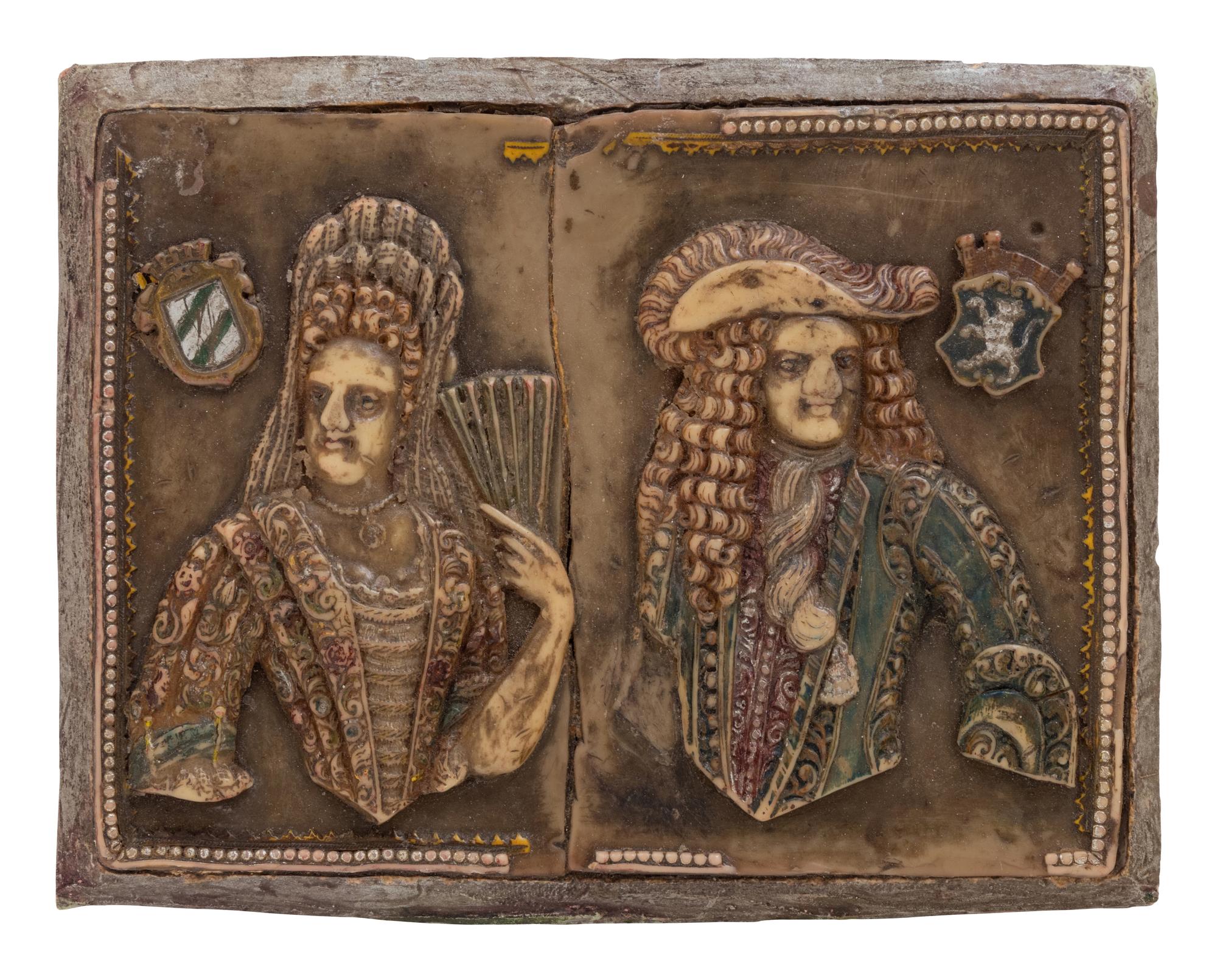 Two Wax Portraits Depicting Members of Nobility