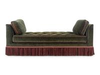 A Mohair Upholstered Day Bed with Bullion Fringe