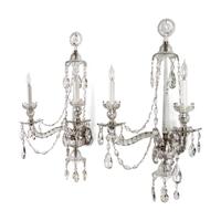 A Pair of Georgian Style Cut Glass Sconces