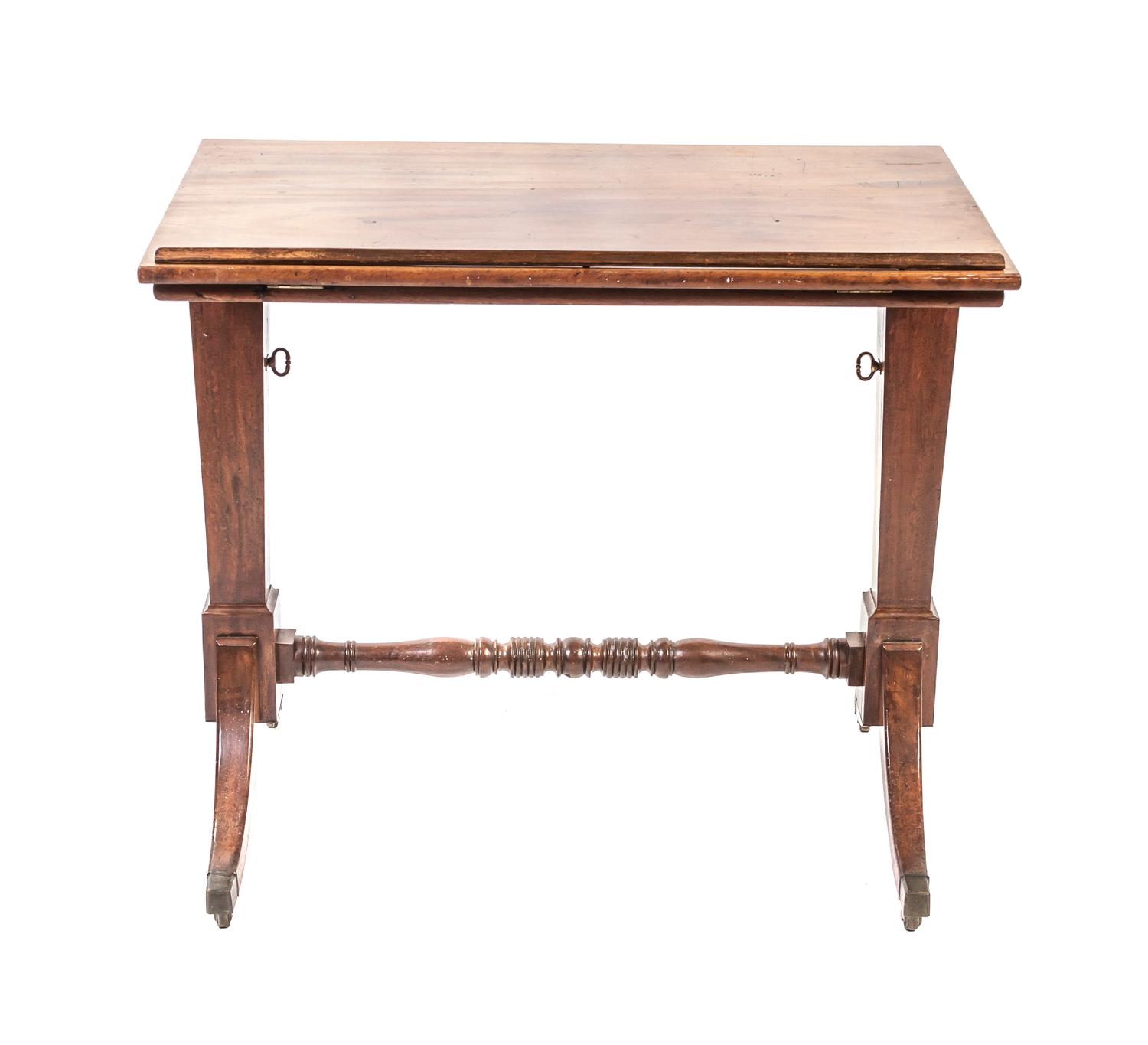 A Victorian Mahogany Drafting Table, Height 31 x width 35 1/4 x depth 23 1/4 inches.