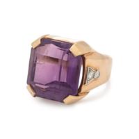 AMETHYST AND DIAMOND RING