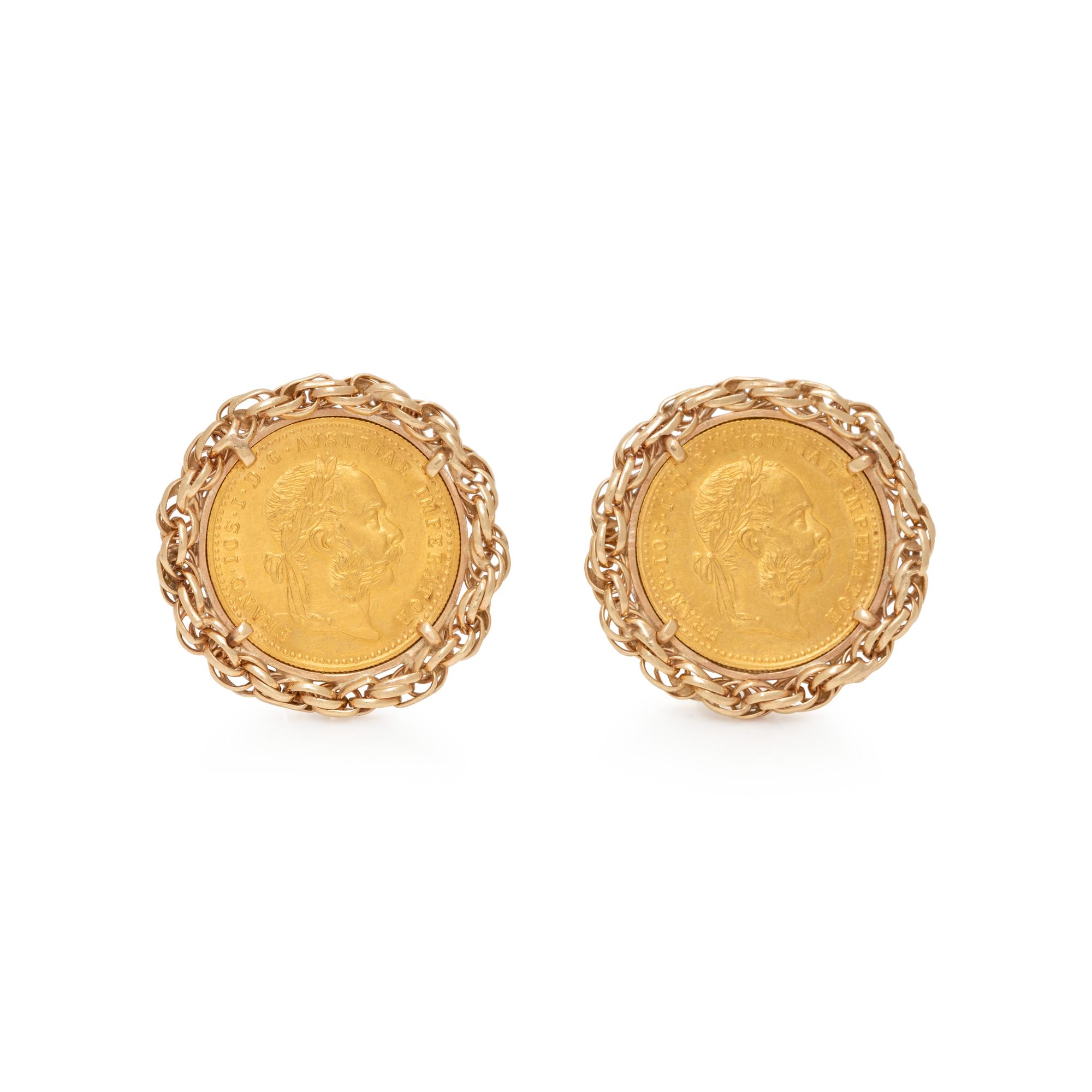 YELLOW GOLD COIN CUFFLINKS