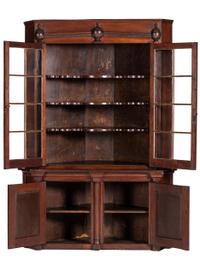 A One-Piece Sheraton Cherry Corner Cupboard
