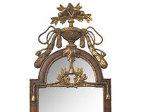 A Spanish "Bilbao" Walnut-Veneered and Parcel-Gilt Mirror For the American Market