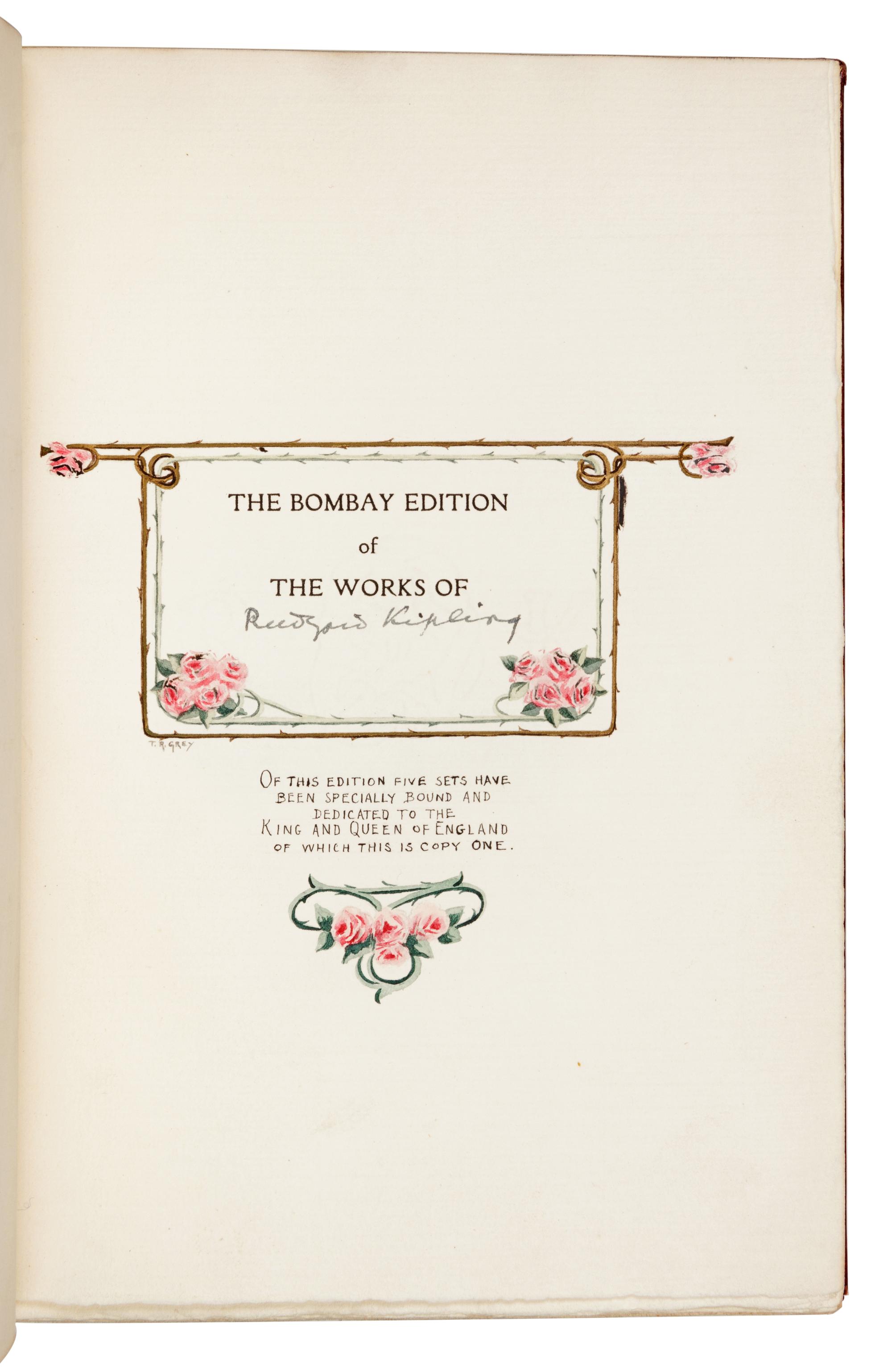 KIPLING, Rudyard (1865-1936). The Works of Rudyard Kipling . London: Macmillan and Co. Limited, 1913-1919.