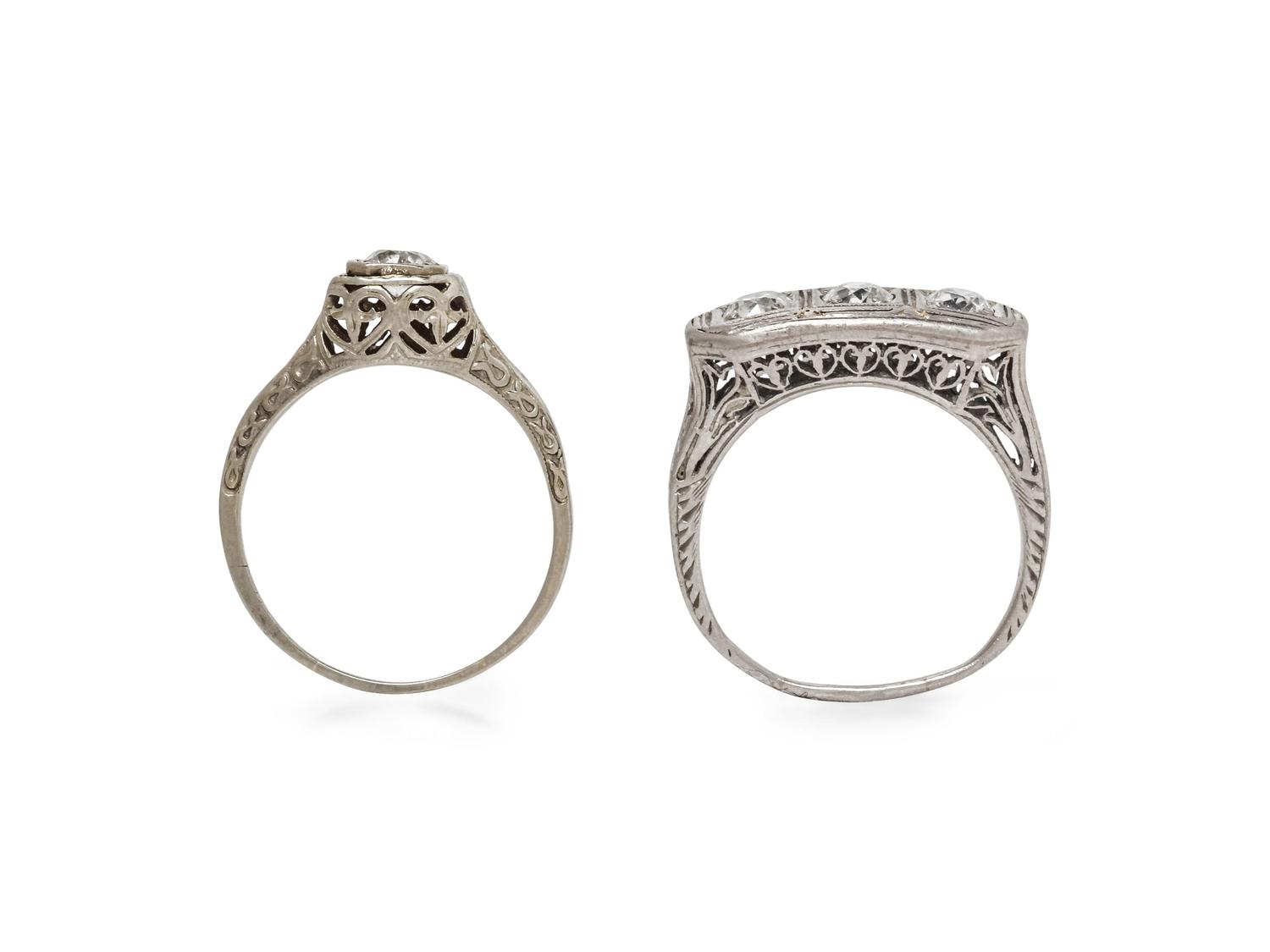 ANTIQUE, COLLECTION OF DIAMOND RINGS