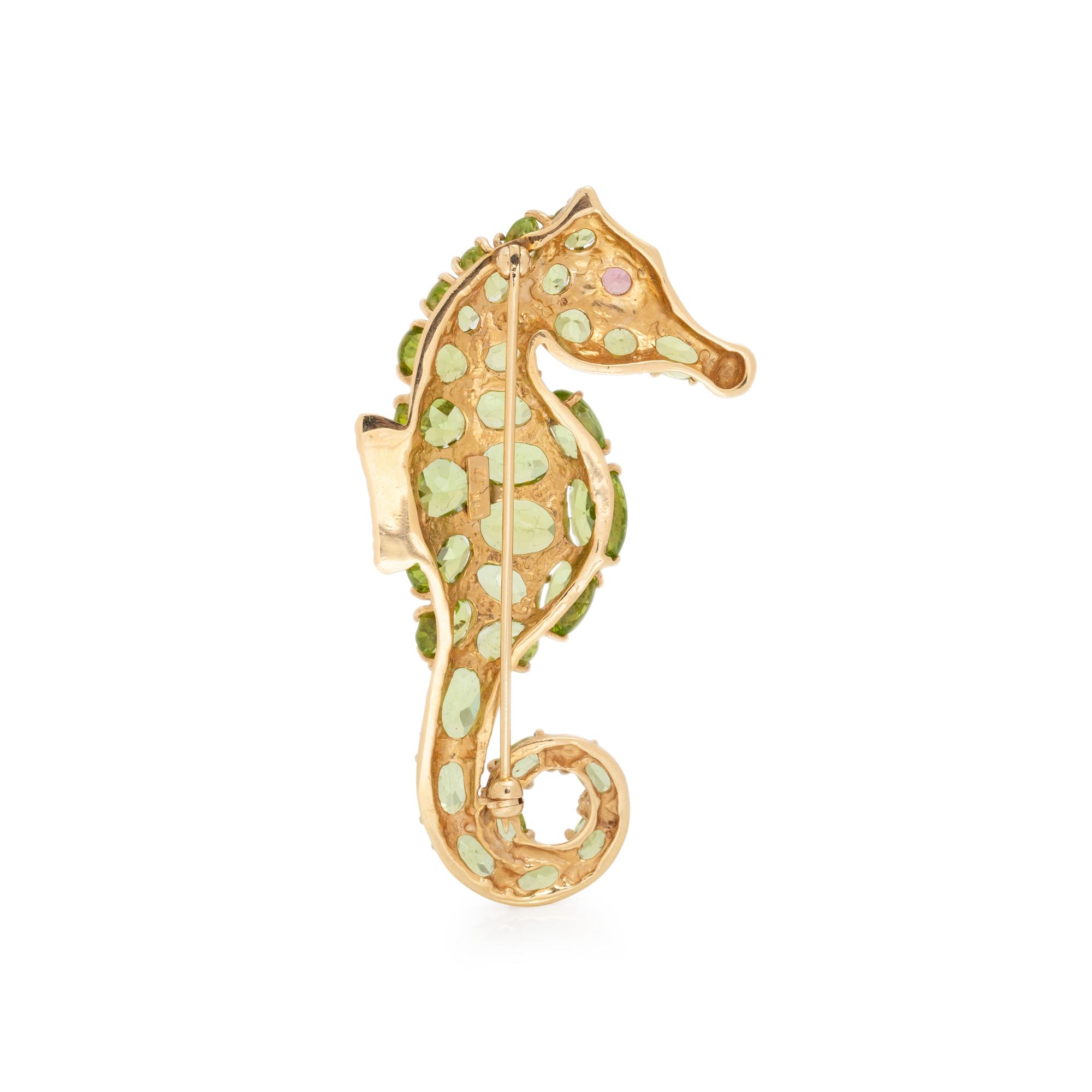 PERIDOT SEAHORSE BROOCH