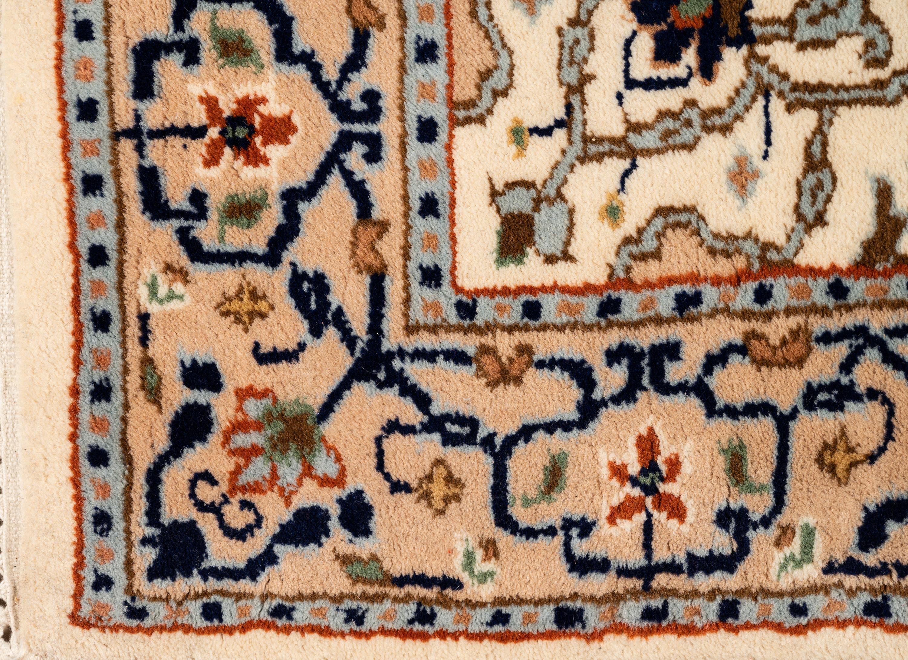 Three Indo-Persian Wool Mats and a Persian Pictorial Wool Mat