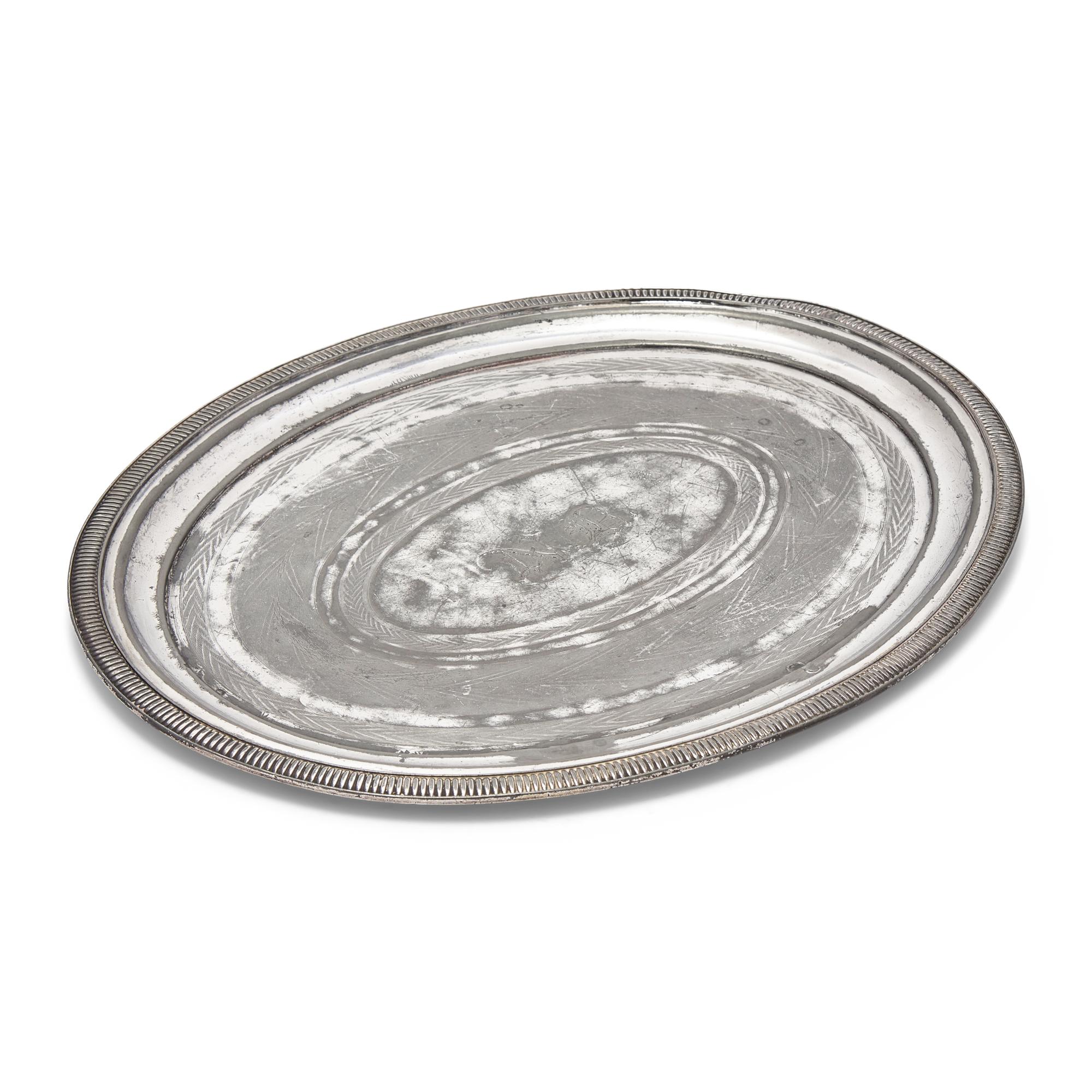 A Silver-Plated Tray Given to Noah Brooks by Abraham Lincoln