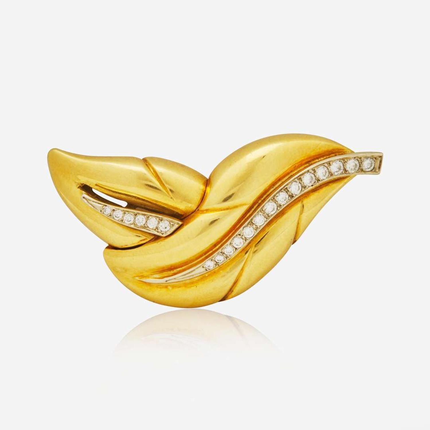 An 18K Yellow Gold and Diamond Clasp