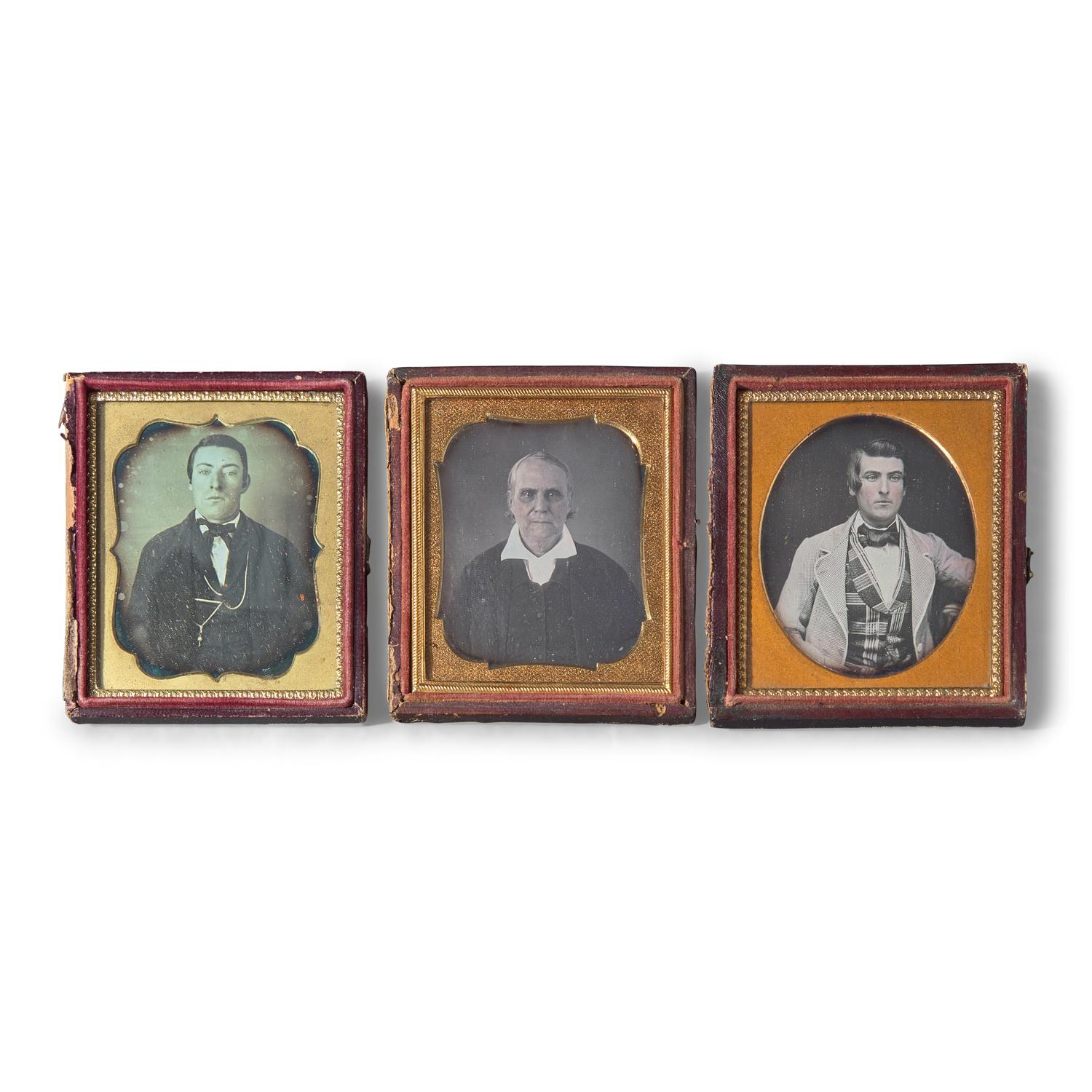 [Early Photography] Group of 22 Sixth Plate Daguerreotypes of Men