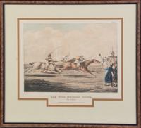 A Group of Six Hand Colored English Sporting Prints Height of each 20 x width 22 inches (framed).