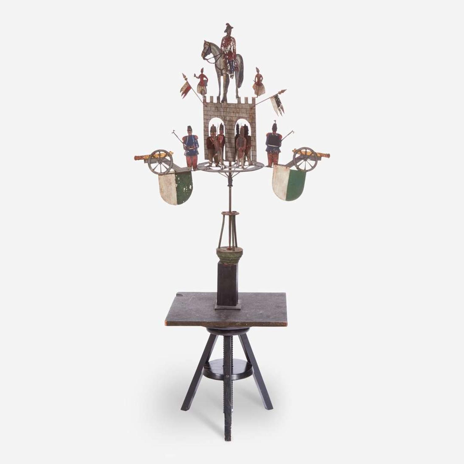 A painted iron and sheet metal whirligig Probably French, 19th century