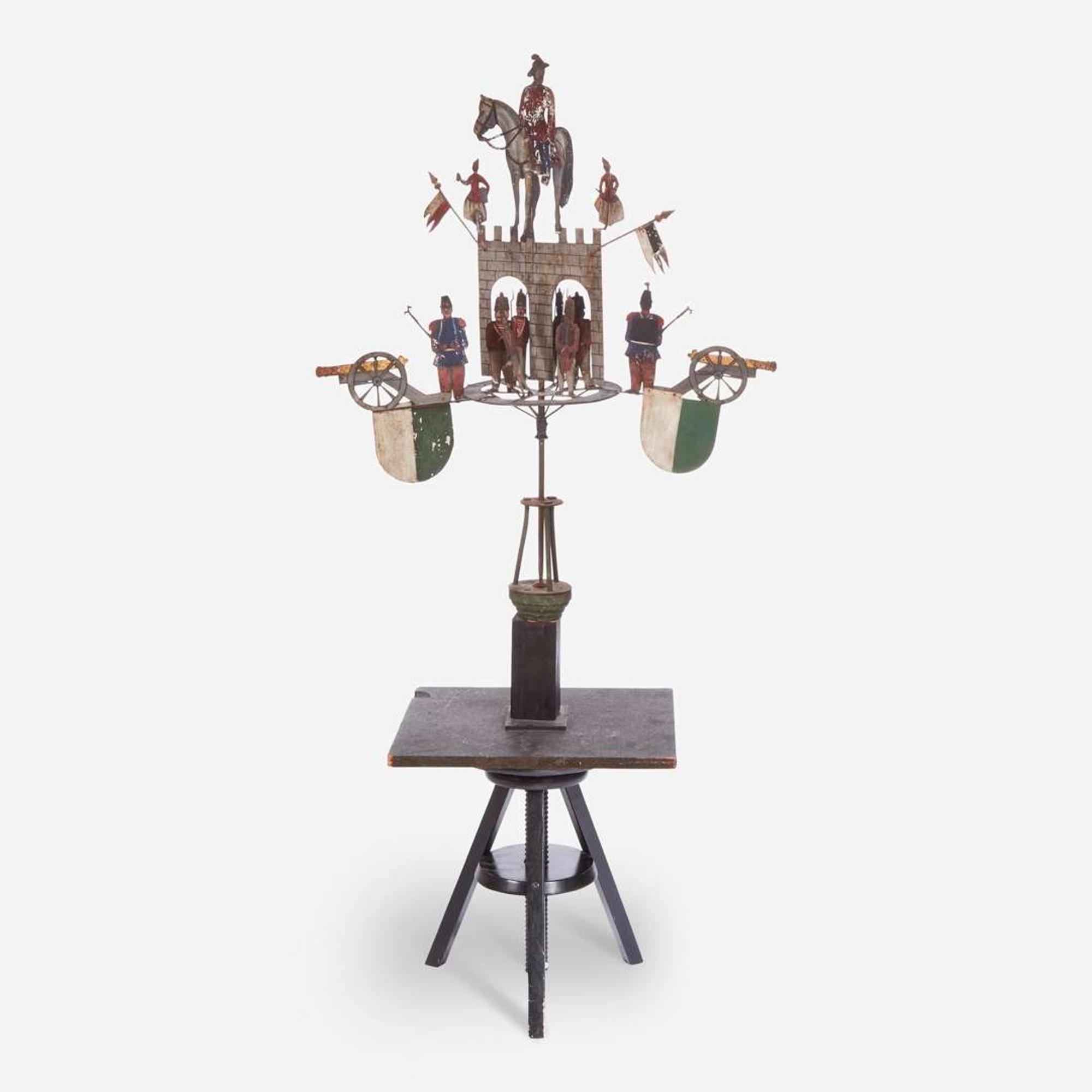 A painted iron and sheet metal whirligig Probably French, 19th century