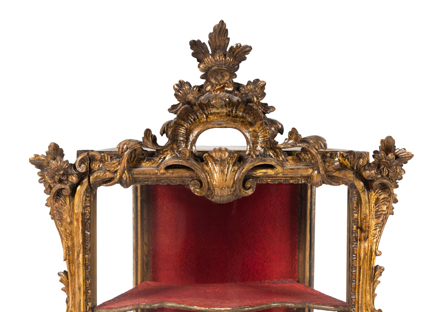 A Pair of Italian Giltwood Hanging Vitrines