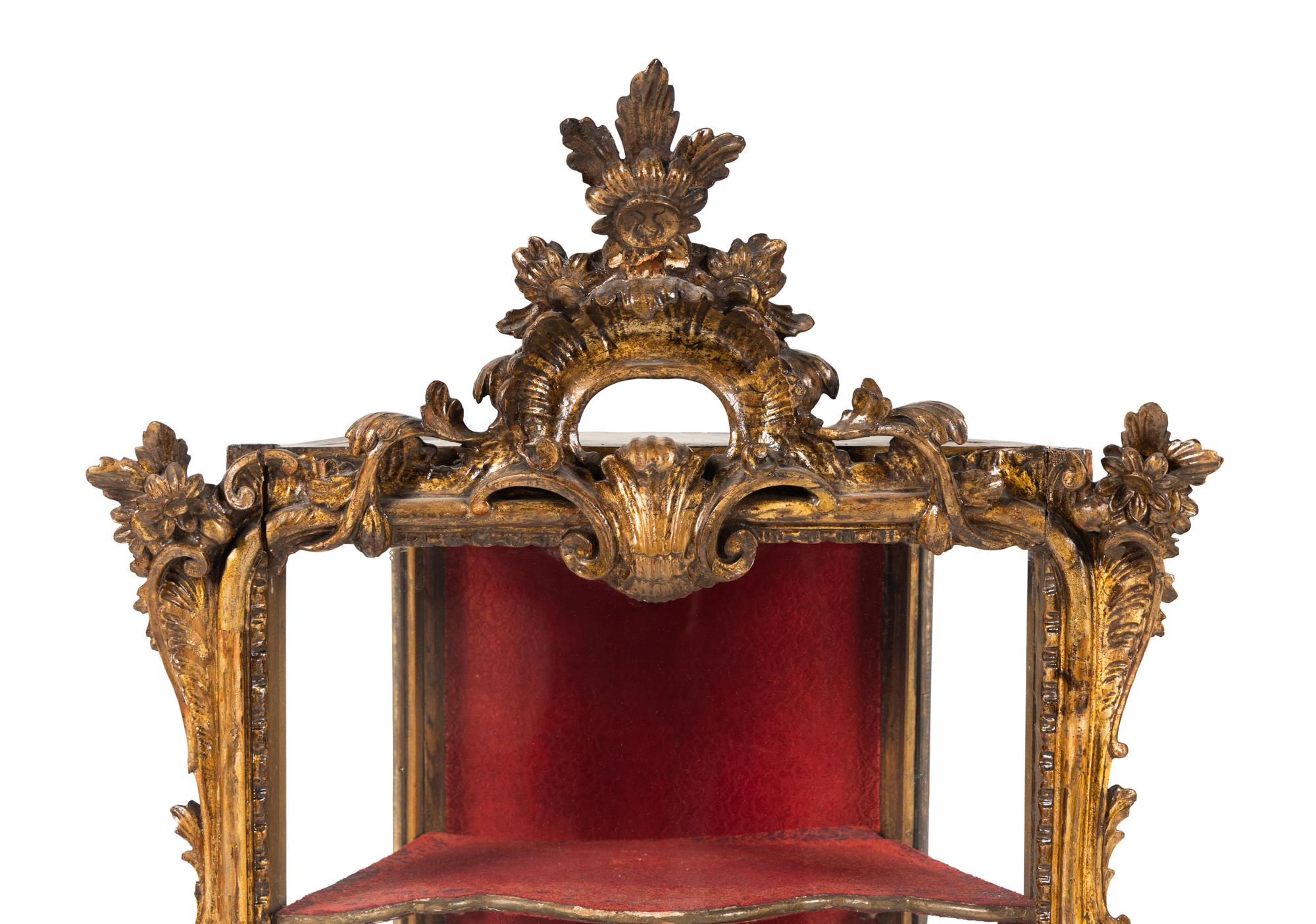A Pair of Italian Giltwood Hanging Vitrines