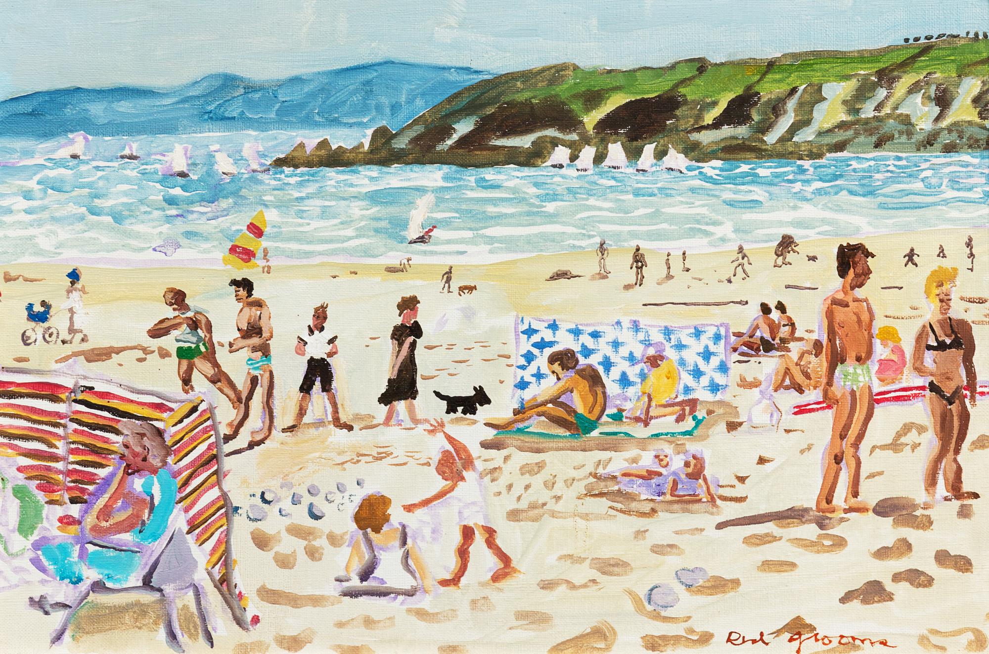 Red Grooms, (American, b. 1937), French Beach Scene, 1980