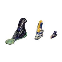 Three Phoenician Glass Bird Pendants