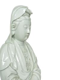 A Pair of Blanc de Chine Figures of Guanyin