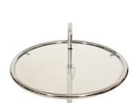 A Pair of Chrome and Glass Adjustble Side Tables